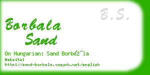 borbala sand business card